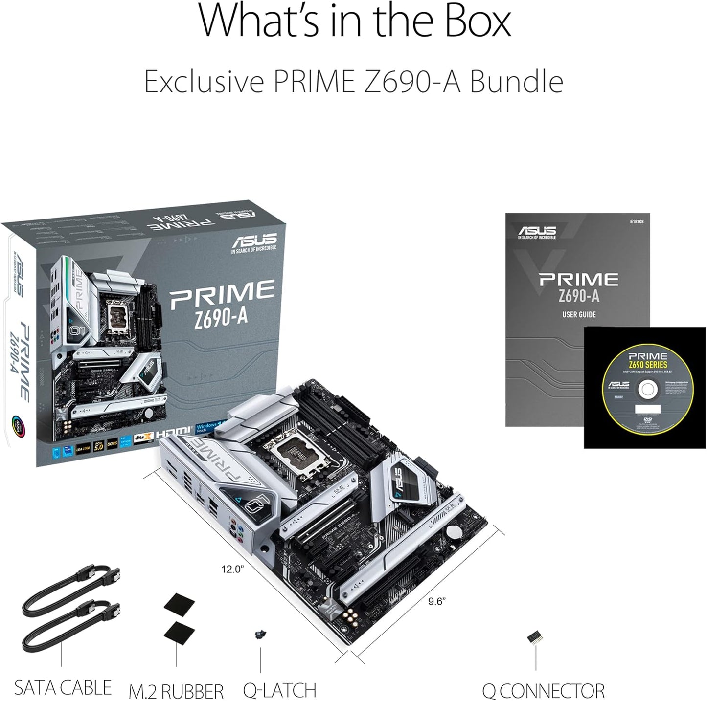 ASUS Prime Z690-A LGA 1700(Intel 12th) ATX Motherboard (16+1 DrMOS,PCIe 5.0,DDR5,4X M.2, Intel 2.5 Gb LAN,USB 3.2 Gen 2 Front Panel Type-C,Thunderbolt™ 4,Aura Sync RGB Lighting)